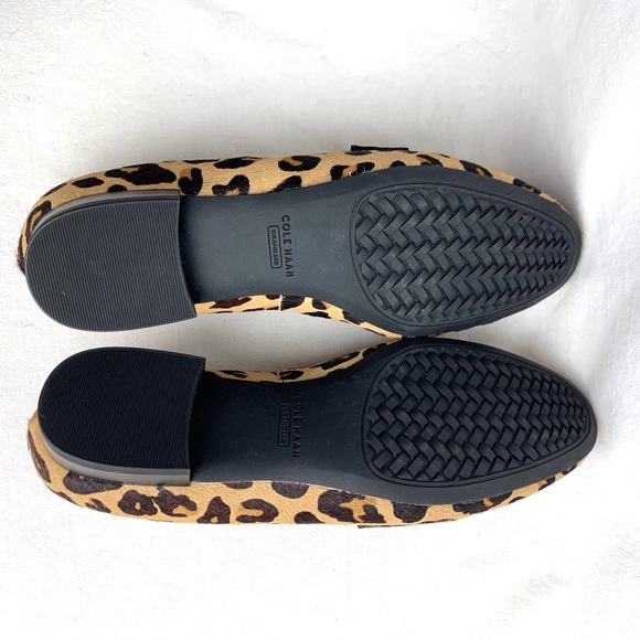 COLE HAAN “The Go To Pearson” Genuine Calf Hair Leopard Print Flats Loafers sz 6 - Picture 10 of 11